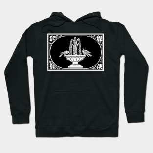 Birds and Fountain - Rectangular Hoodie